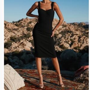 Dress the Population Black Midi Dress